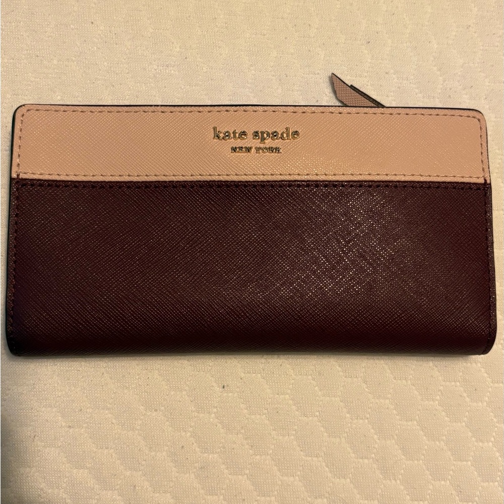 Kate Spade Blush and Burgundy Wallet! Basically new!!
